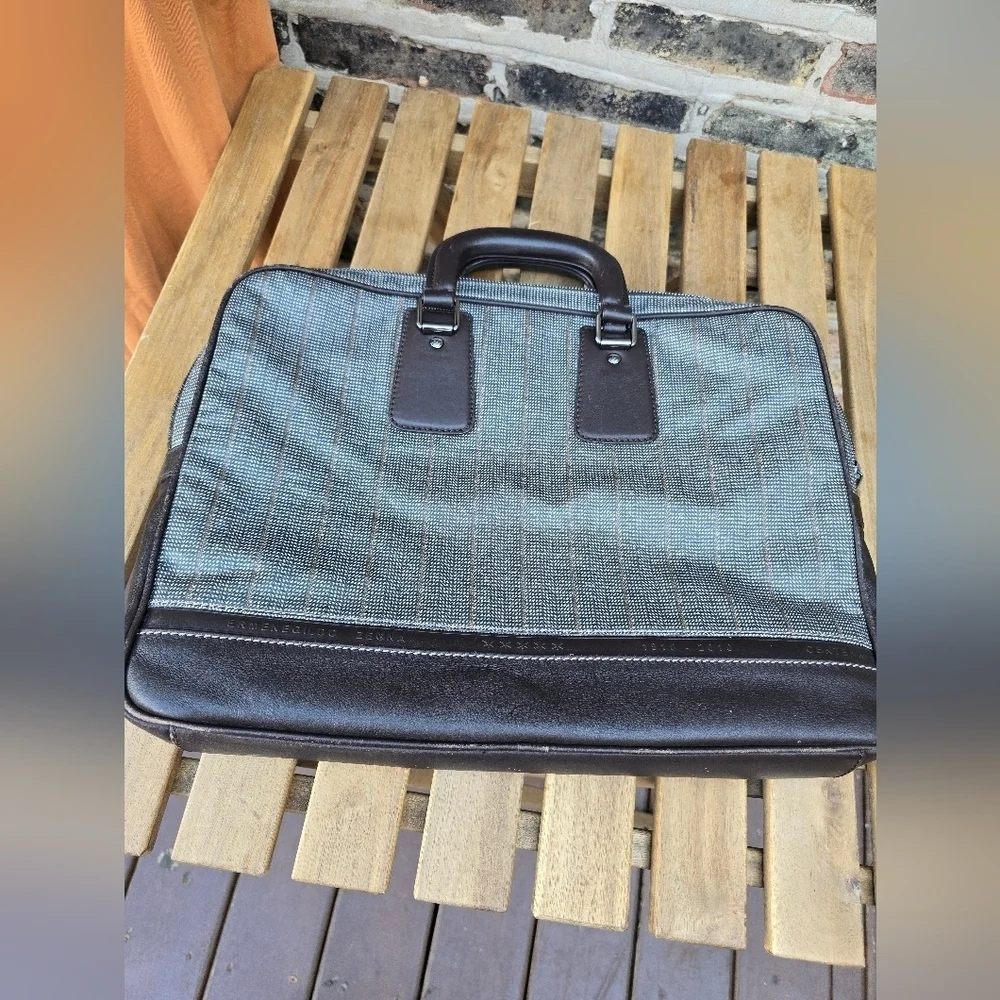 Emernegildo Zegna Elegant Black and Gray Men's Briefcase
